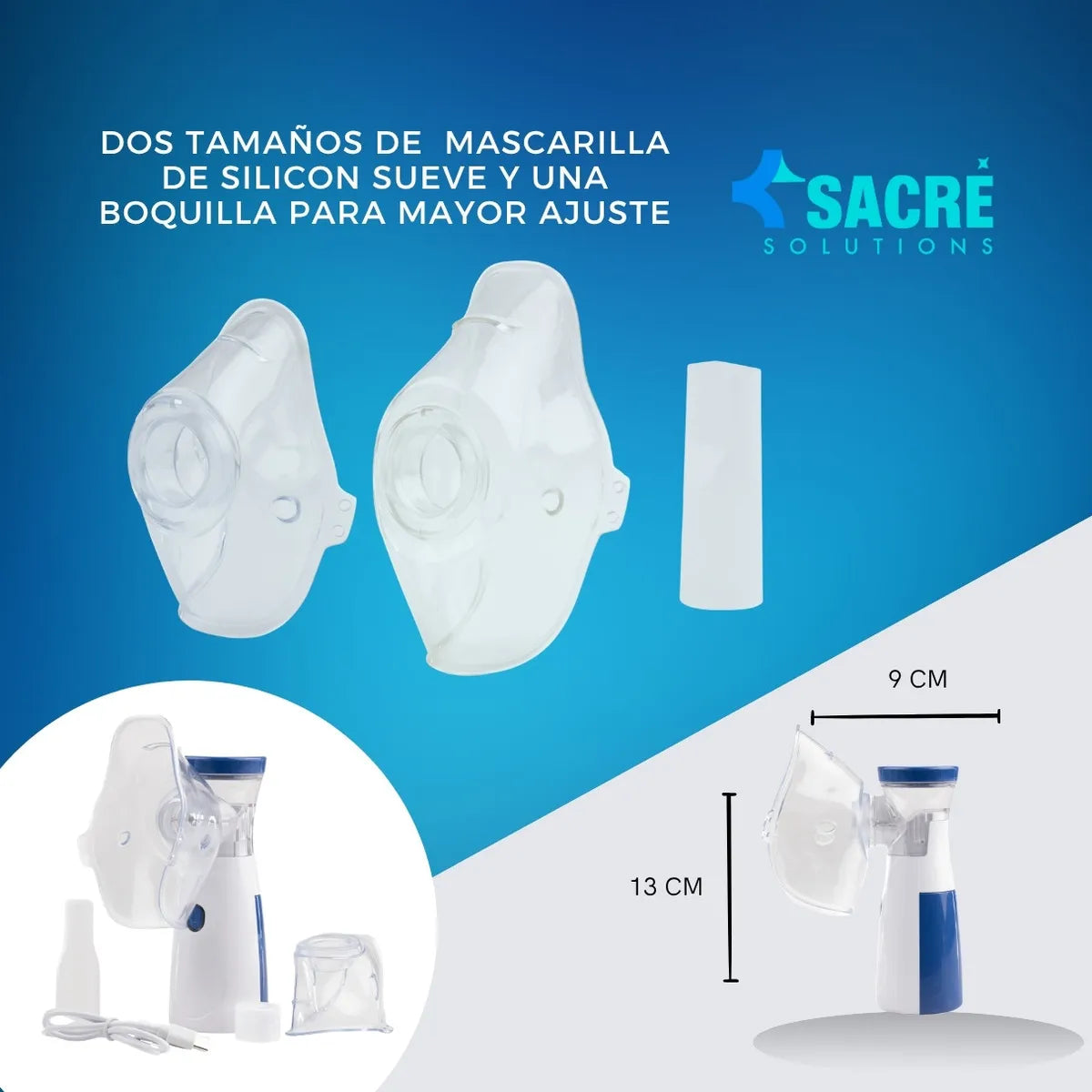 Nebulizador Inalámbrico Ultrasónico Nebulizer Inalador Nebulizador Sacre Solutions
